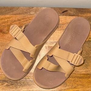 Chaco Beige Slide Sandals